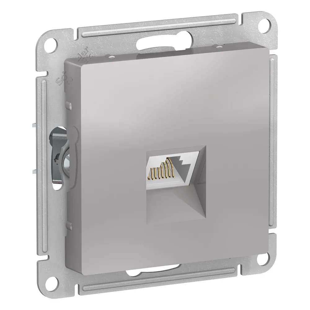Розетка компьютерная Schneider Electric AtlasDesign алюминий ATN000383 для сетевого подключения