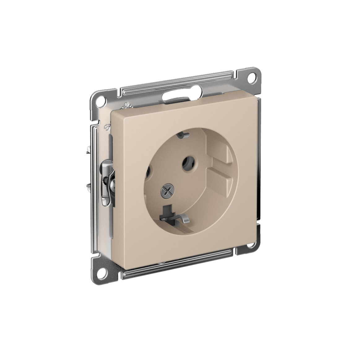 Розетка с заземлением Schneider Electric AtlasDesign песочный ATN001243