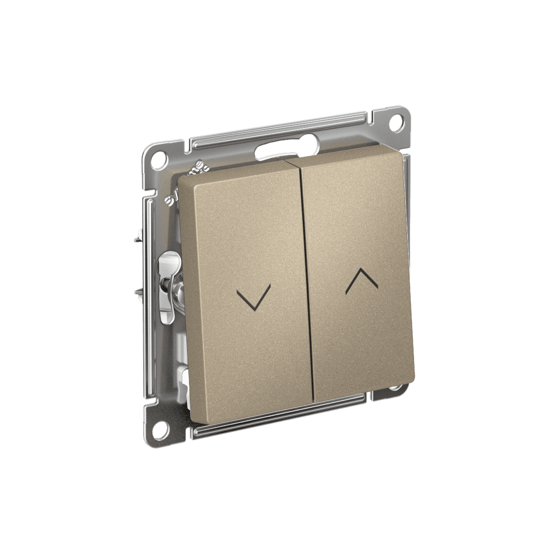 Выключатель двухклавишный для жалюзи Schneider Electric AtlasDesign шампань ATN000519