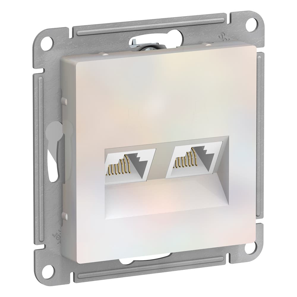 Розетка компьютерная двойная Schneider Electric AtlasDesign жемчуг ATN000485
