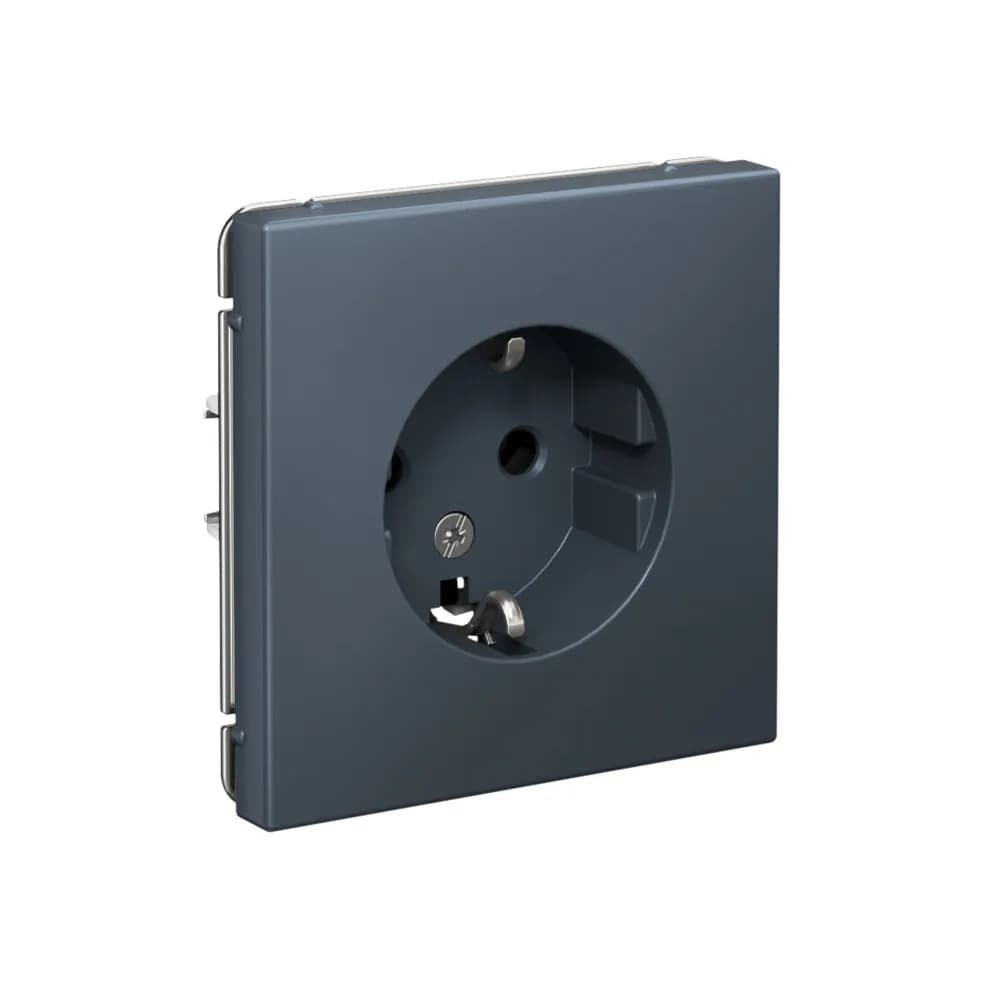 Дизайнерская розетка с заземлением Systeme Electric ArtGallery, цвет грифель