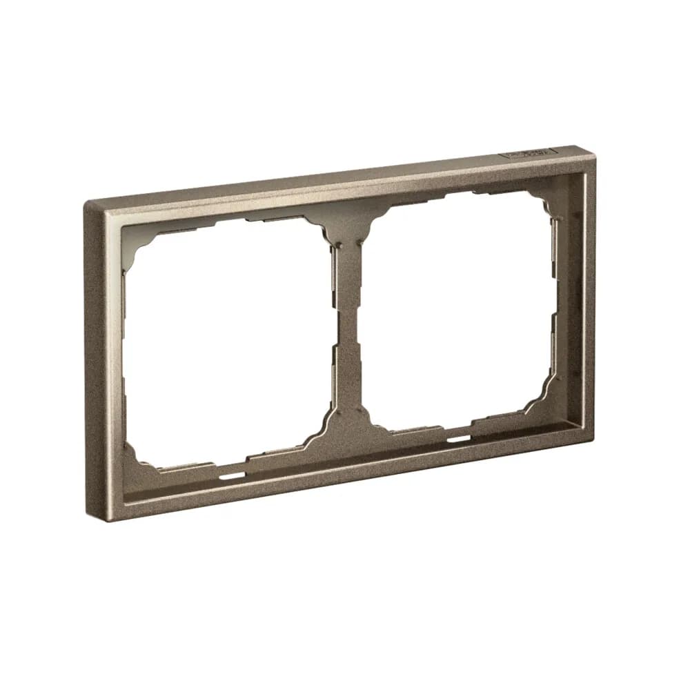 Дизайнерская рамка на 2 места (модуля) для выключателей или розеток Systeme Electric ArtGallery, цвет мокко