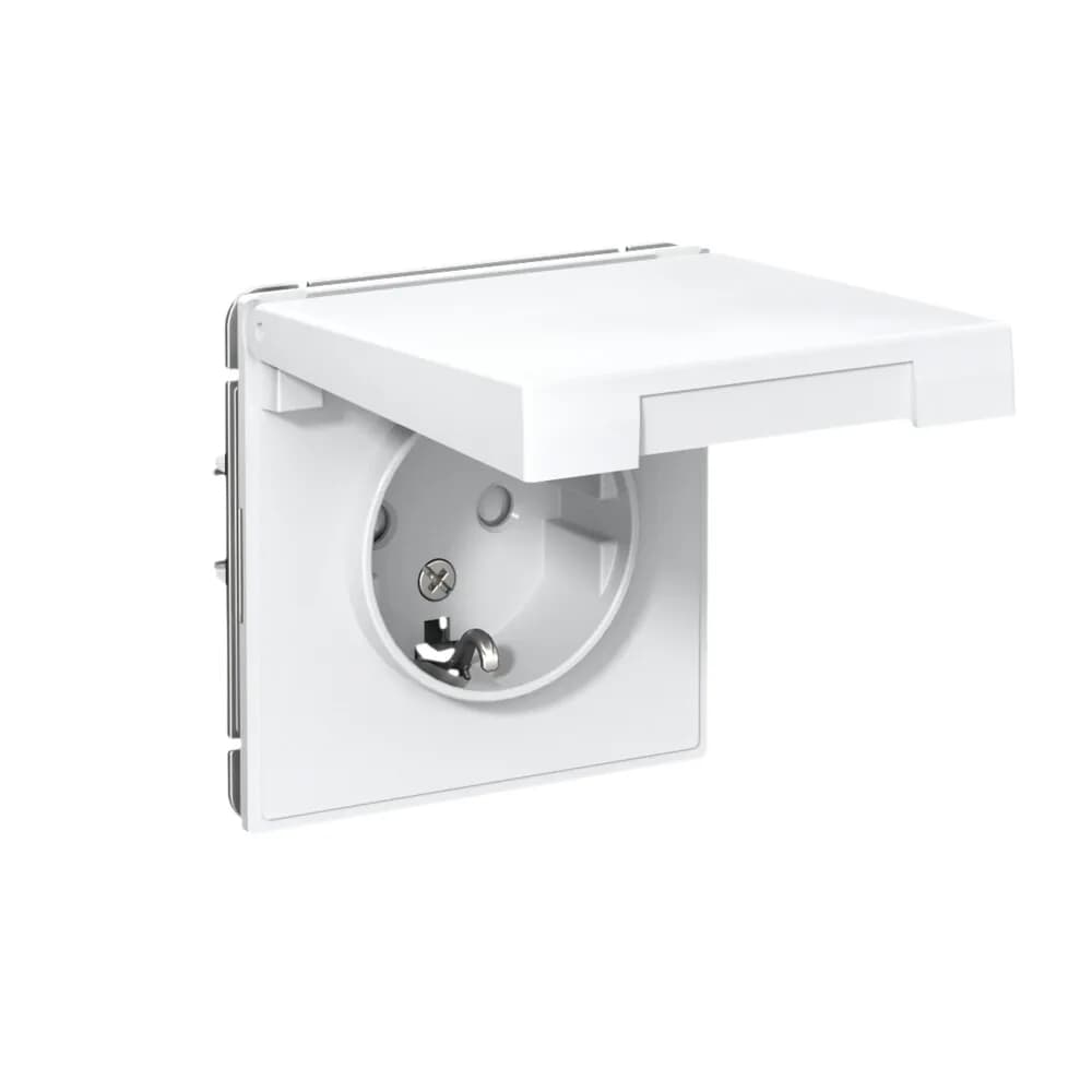 Розетка силовая с заземлением, защитными шторками и крышкой Systeme Electric (Schneider) ArtGallery, цвет лотос