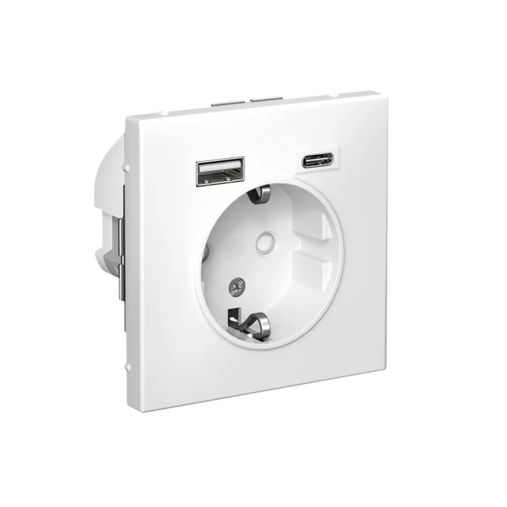 Розетка силовая с заземлением и USB портами Systeme Electric (Schneider) ArtGallery, цвет лотос