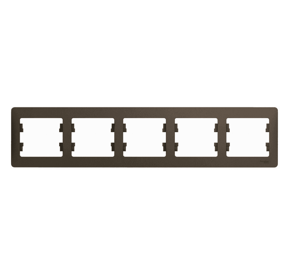 Рамка 5-местная Schneider Electric Glossa цвет шоколад GSL000805 для большого блока из пяти устройств