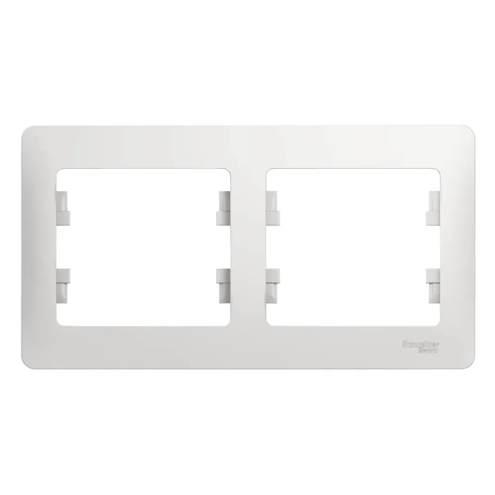 Рамка двухместная (2-постовая) Systeme Electric (Schneider) Glossa, цвет белый