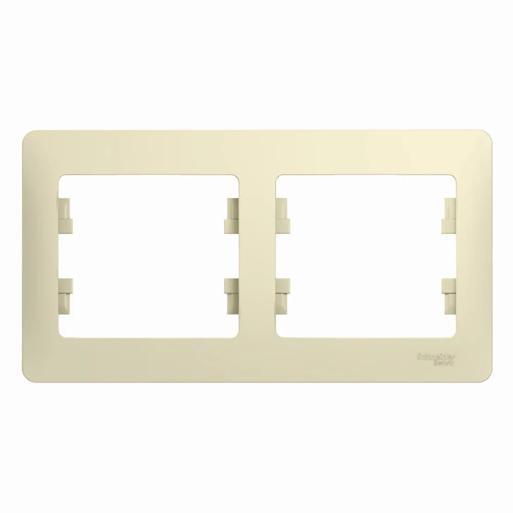 Рамка двухместная (2-постовая) Systeme Electric (Schneider) Glossa, цвет бежевый