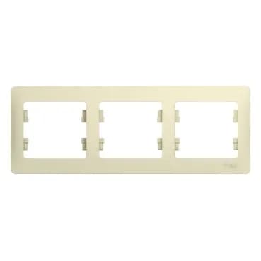 Рамка трехместная (3-постовая) Systeme Electric (Schneider) Glossa, цвет бежевый