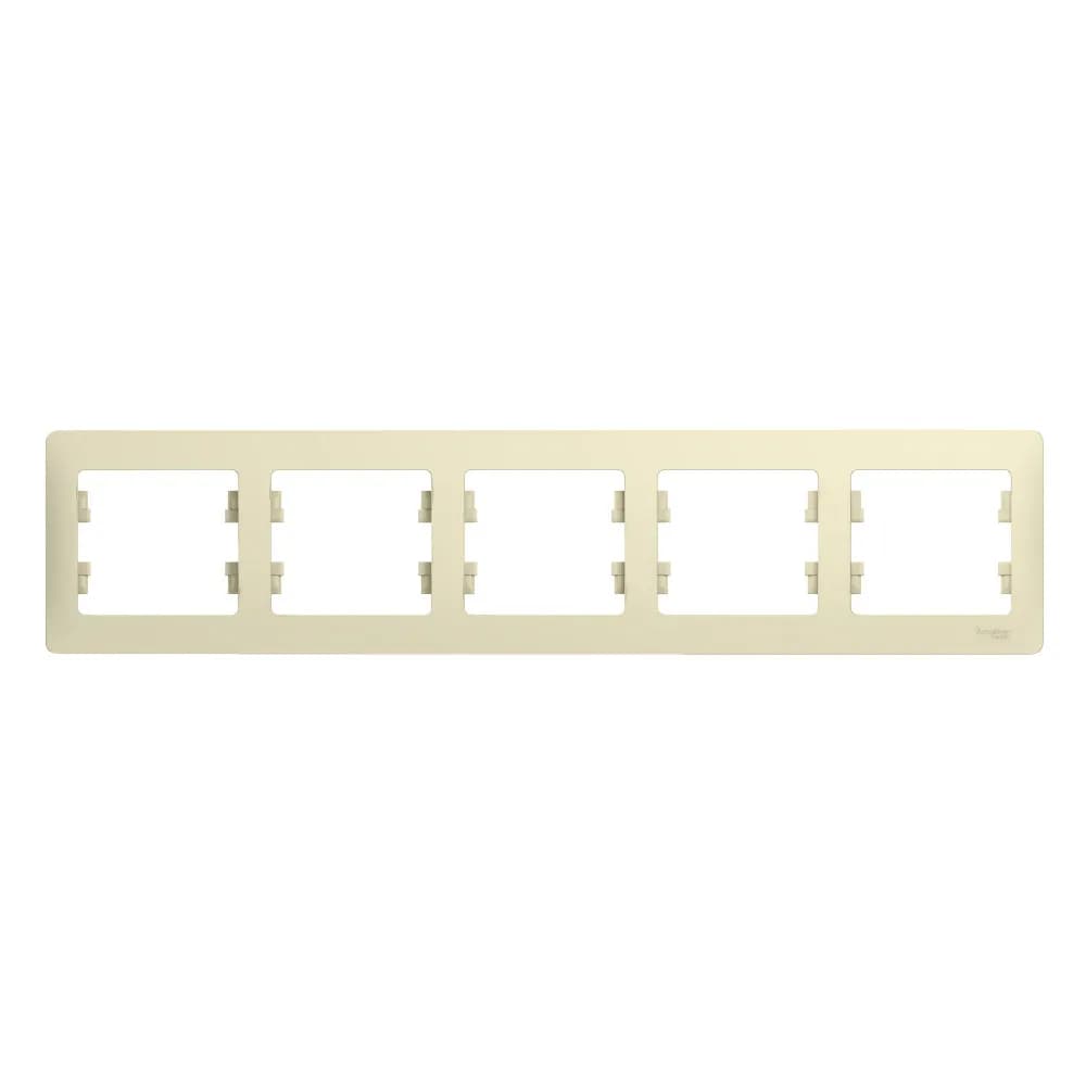 Рамка пятиместная (5-постовая) Systeme Electric (Schneider) Glossa, цвет бежевый