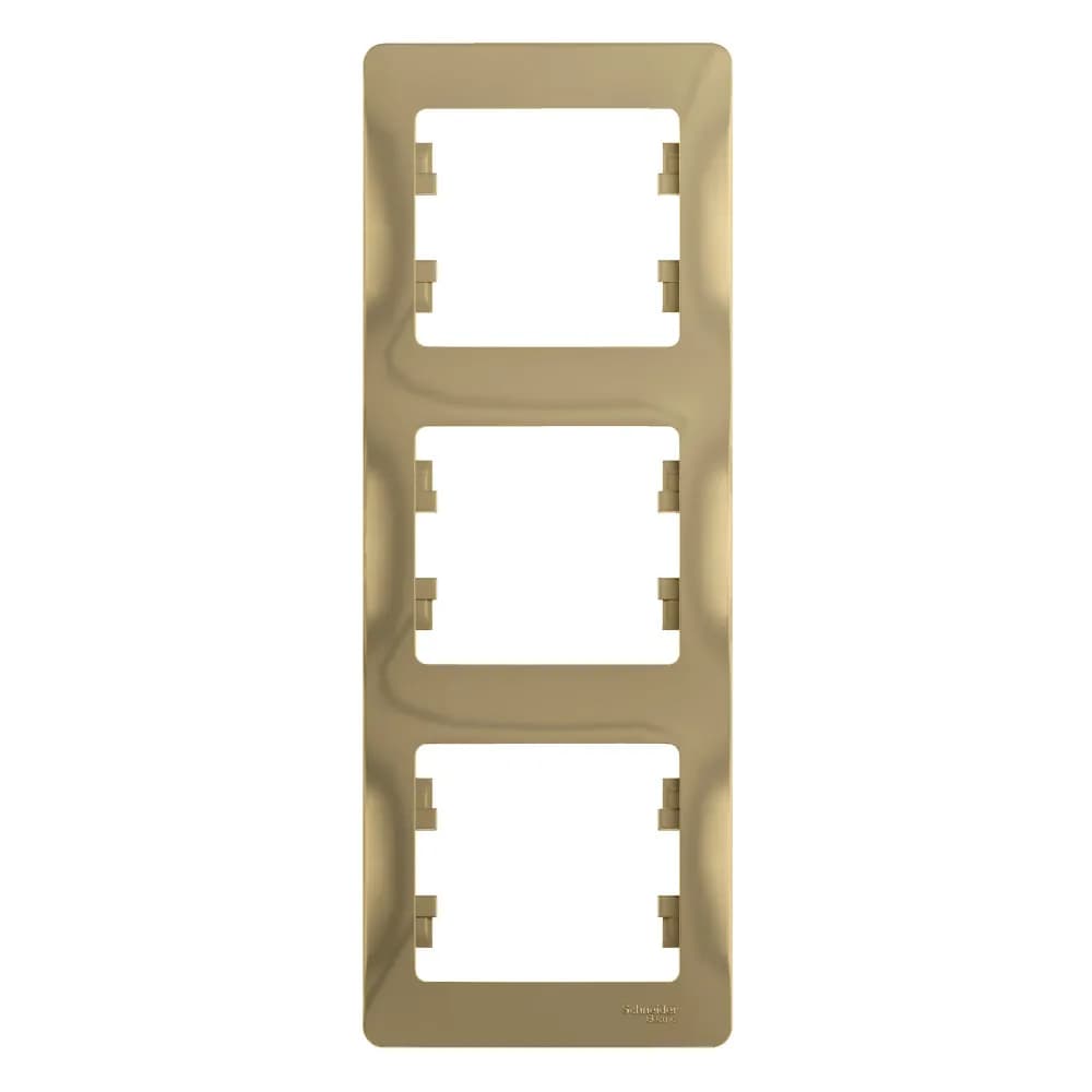 Рамка вертикальная трехместная (3-постовая) Systeme Electric (Schneider) Glossa, цвет титан