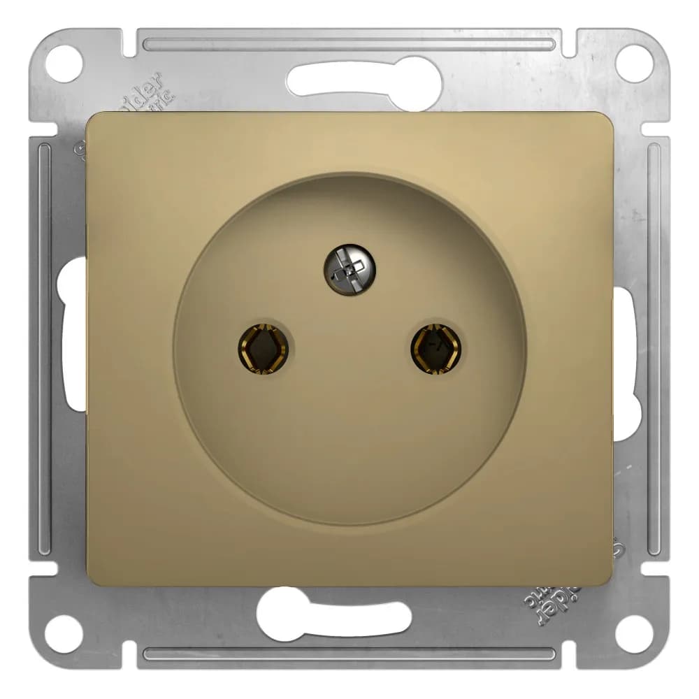 Розетка силовая без заземления Systeme Electric (Schneider) Glossa, цвет титан