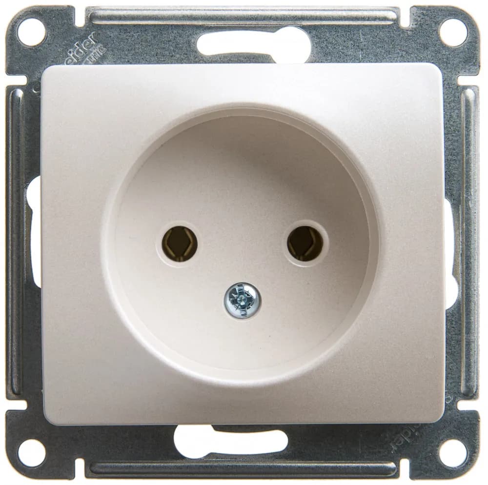 Розетка силовая без заземления Systeme Electric (Schneider) Glossa, цвет перламутр