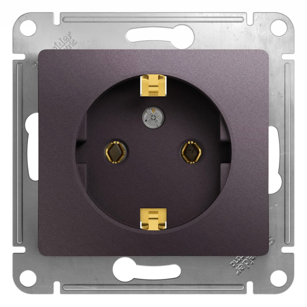Розетка с заземлением Schneider Electric Glossa сиреневый туман — купить в Electrica Shop