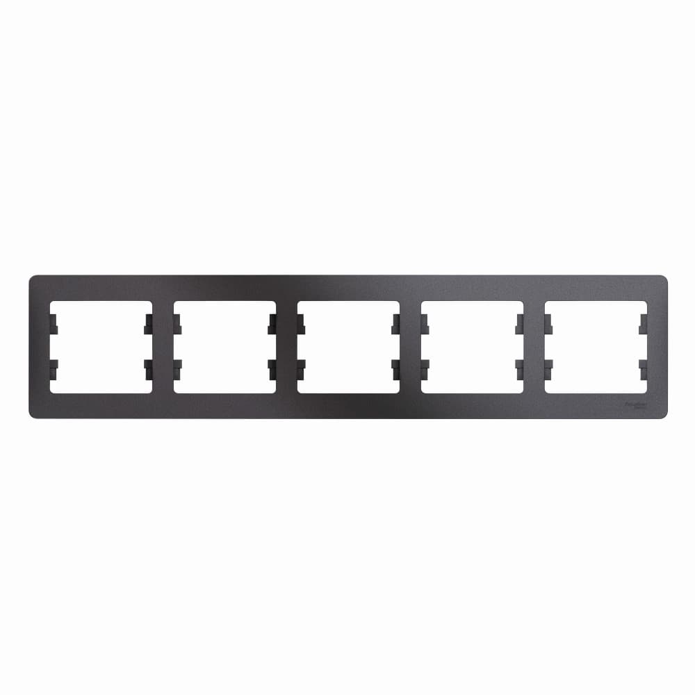 Рамка 5-местная Schneider Electric Glossa цвет графит GSL001305 для большого блока из пяти устройств