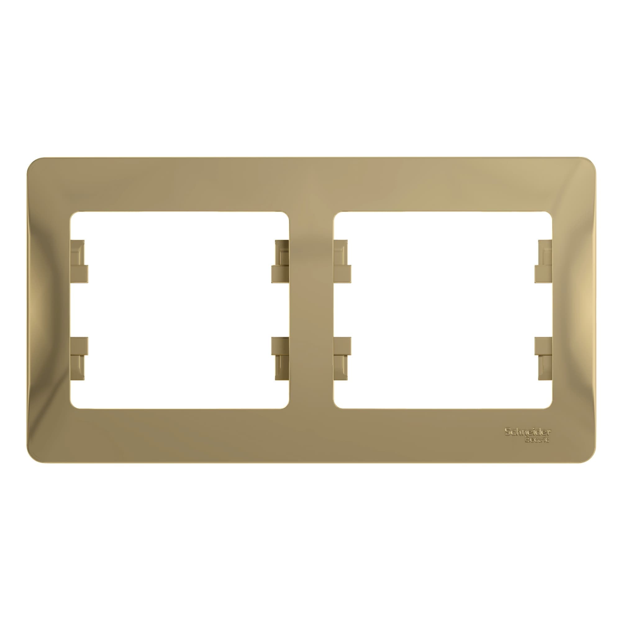 Рамка двухместная (2-постовая) Systeme Electric (Schneider) Glossa, цвет титан