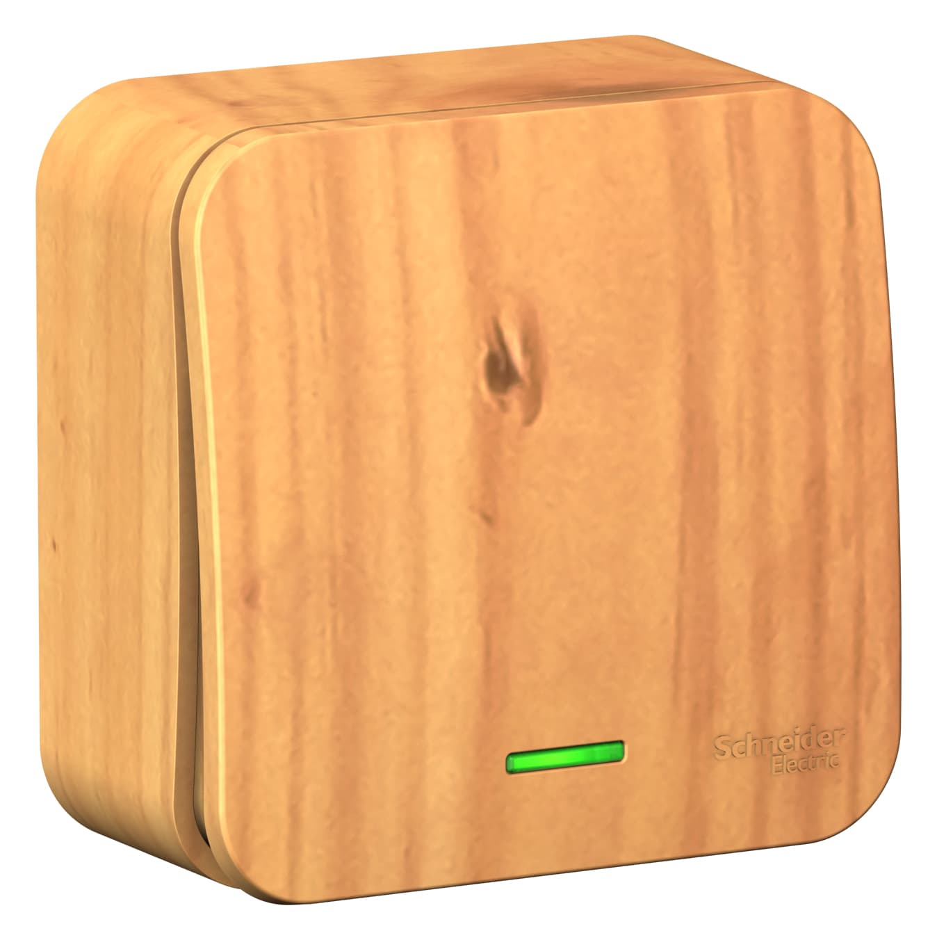 Выключатель одноклавишный с подсветкой Systeme Electric Blanca BLNVA101115, цвет ясень, накладной открытой установки, матовый, с изолирующей пластиной.