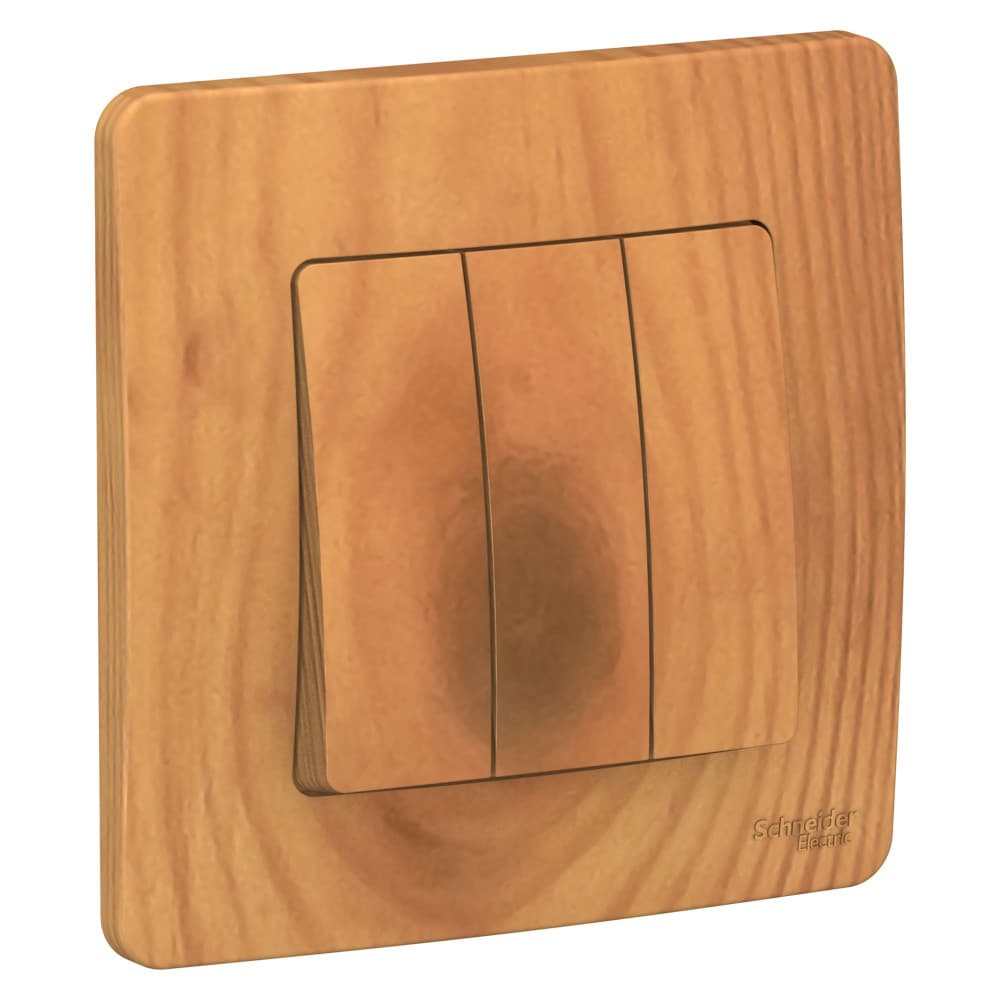 Выключатель трехклавишный Systeme Electric Blanca BLNVS100505, цвет ясень, для управления тремя линиями освещения, скрытый монтаж.