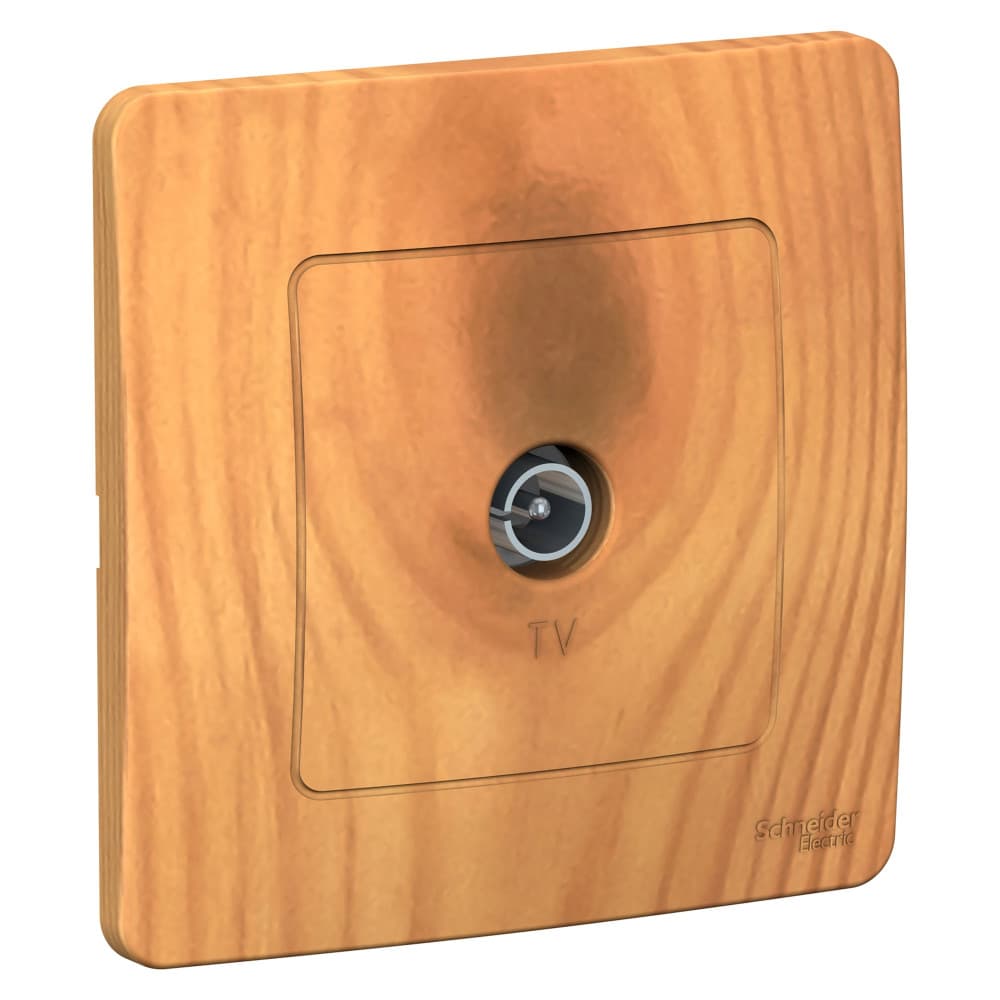 Телевизионная розетка оконечная Systeme Electric Blanca BLNTS000015, цвет ясень, для антенны, для скрытого монтажа, дизайн под дерево.