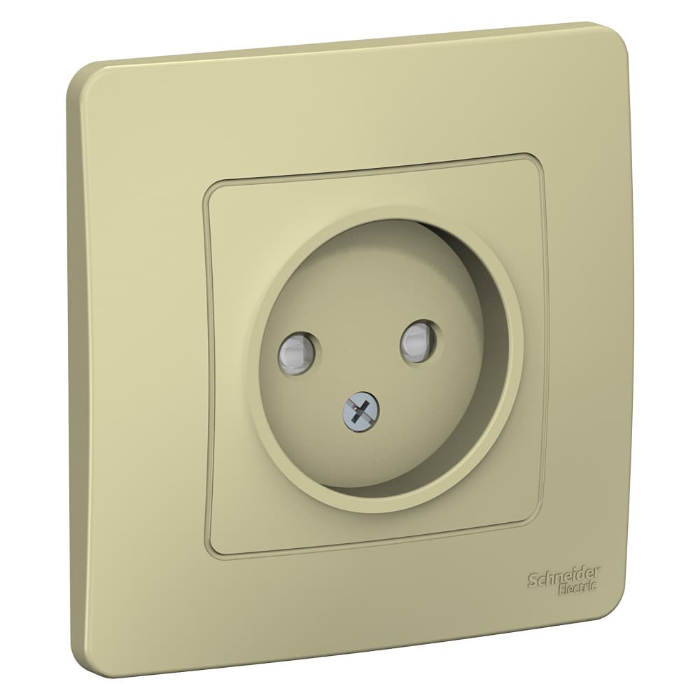 Розетка без заземления с защитными шторками Schneider Electric Blanca бежевый BLNRS000117