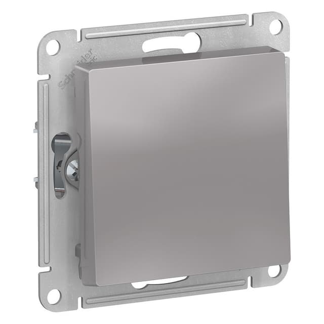 Выключатель одноклавишный Systeme (Schneider) Electric AtlasDesign ATN000311 (алюминий)