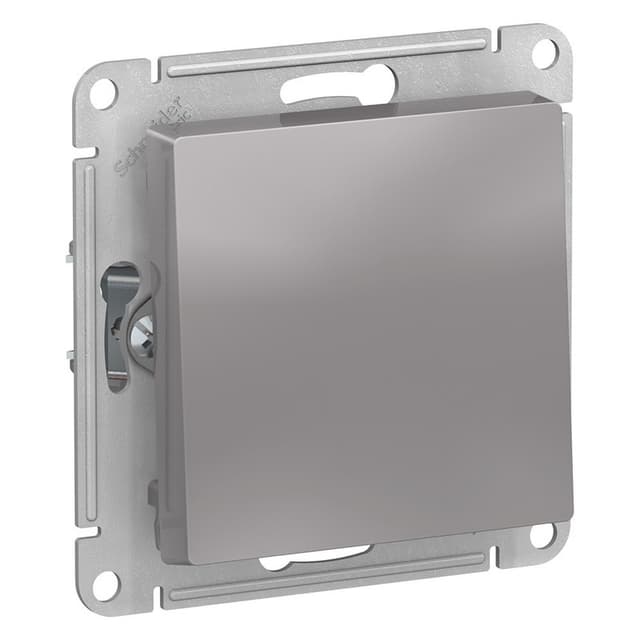 Выключатель одноклавишный кнопочный Schneider Electric AtlasDesign алюминий ATN000315