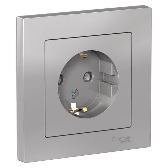 Розетка Schneider Electric AtlasDesign алюминий ATN000344