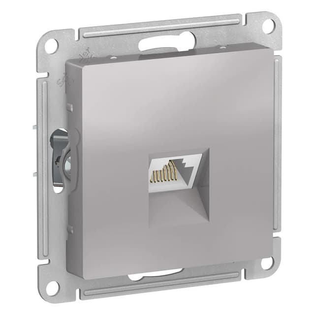 Розетка компьютерная Schneider Electric AtlasDesign алюминий ATN000383 для сетевого подключения