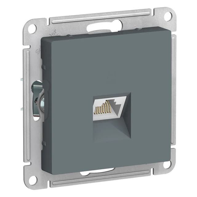 Розетка компьютерная (сетевая) Systeme Electric AtlasDesign, цвет графит, для подключения к интернету