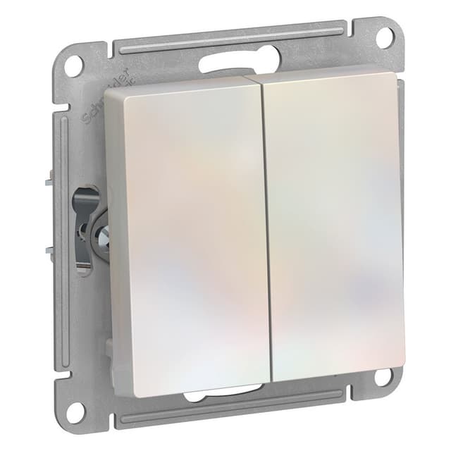 Выключатель двухклавишный Schneider Electric AtlasDesign жемчуг ATN000451