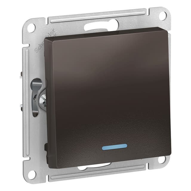 Выключатель одноклавишный с подсветкой Schneider Electric AtlasDesign мокко ATN000613