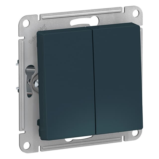 Выключатель двухклавишный Schneider Electric AtlasDesign изумруд ATN000851