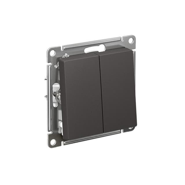 Выключатель двухклавишный проходной Schneider Electric AtlasDesign базальт ATN001465