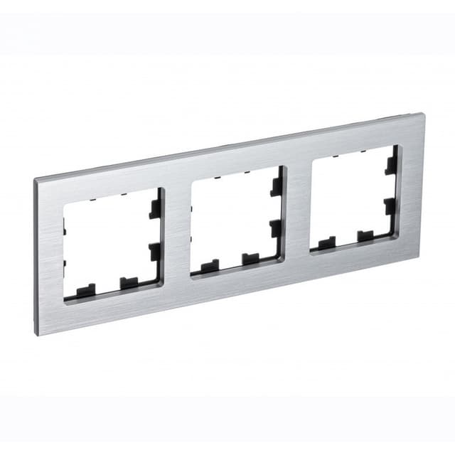 Рамка для выключателей и розеток Systeme (Schneider) Electric AtlasDesign Nature 3-местная ATN312103 (серебро)