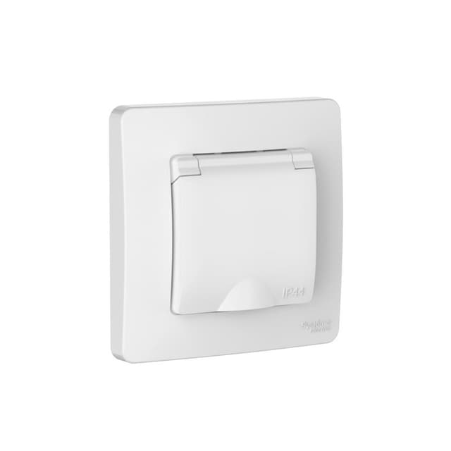 Розетка с крышкой и защитными шторками Schneider Electric Blanca белый BLNRS441111