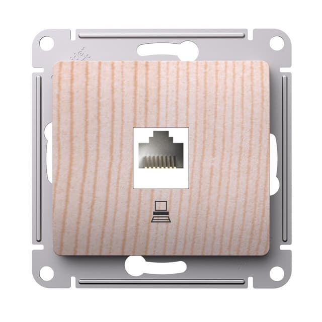 Розетка компьютерная Schneider Electric Glossa рисунок сосна RJ-45 GSL001581K