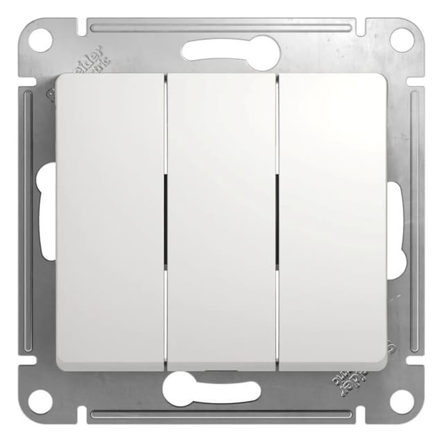 Выключатель 3-клавишный Systeme Electric Glossa белый GSL000131 | Купить в Electrica Shop