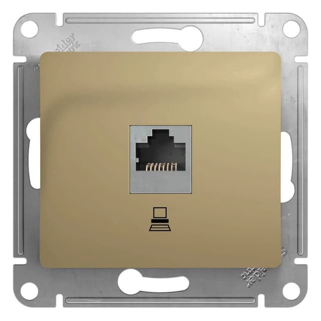 Розетка компьютерная (RJ45, интернет) Systeme Electric (Schneider) Glossa, цвет титан