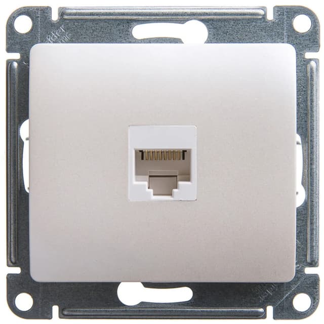 Розетка компьютерная (RJ45, интернет) Systeme Electric (Schneider) Glossa, цвет перламутр