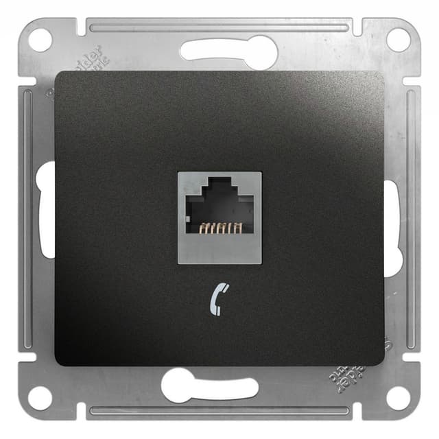 Розетка телефонная Schneider Electric Glossa антрацит RJ-11 GSL000781T для стационарного телефона