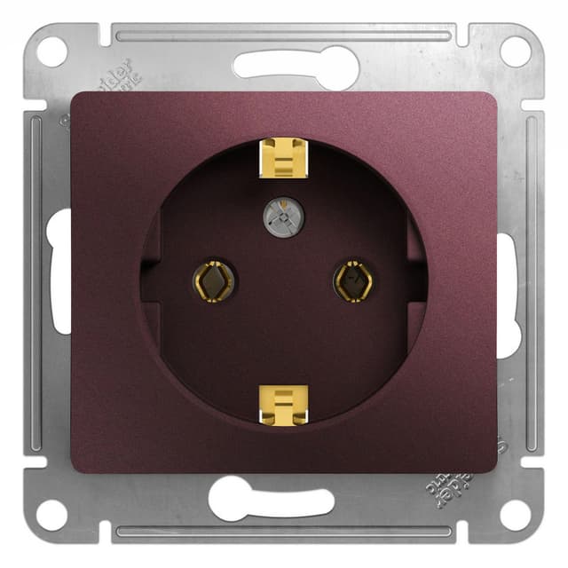Розетка с заземлением Schneider Electric Glossa баклажановый цвет GSL001143
