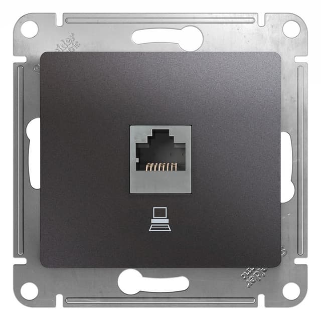 Розетка компьютерная Schneider Electric Glossa цвет графит RJ-45 GSL001381K