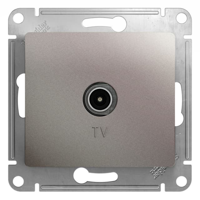Розетка TV оконечная Schneider Electric Glossa цвет платина для подключения телевизора GSL001291