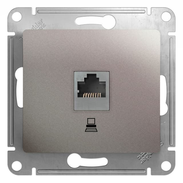 Розетка компьютерная Schneider Electric Glossa цвет платина RJ-45 GSL001281K