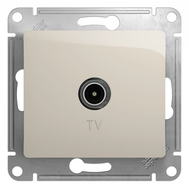 Розетка TV проходная Schneider Electric Glossa молочный цвет для разводки антенны GSL000992