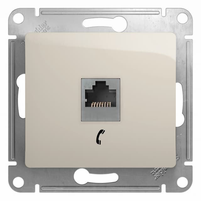 Розетка телефонная Schneider Electric Glossa молочный цвет RJ-11 GSL000981T