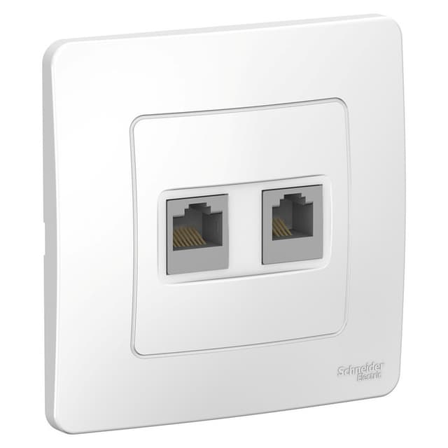 Розетка двойная телефонная и компьютерная Schneider Electric Blanca белый BLNIS045111