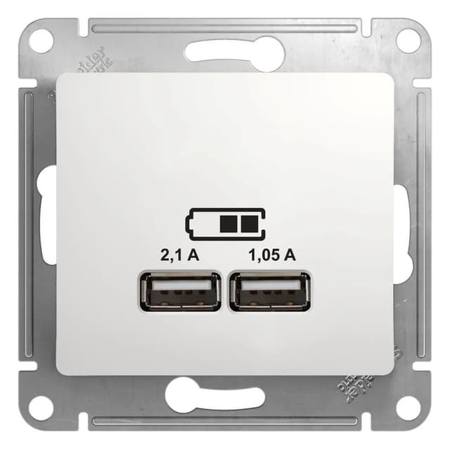 Розетка USB Type-A для зарядки Systeme Electric (Schneider) Glossa, цвет белый