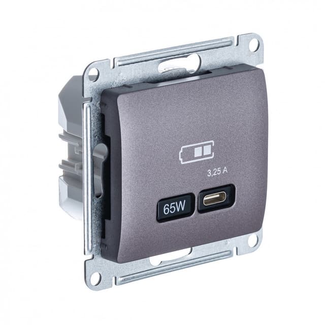 Розетка USB Type-C Schneider Electric Glossa сиреневый туман — купить в Electrica Shop