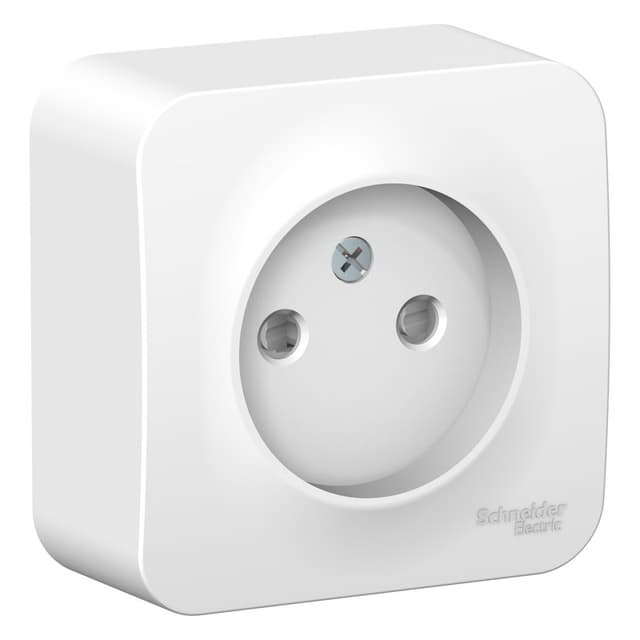 Розетка без заземления с защитными шторками Systeme Electric Blanca BLNRA001111, цвет белый, защита от детей, для скрытого монтажа.