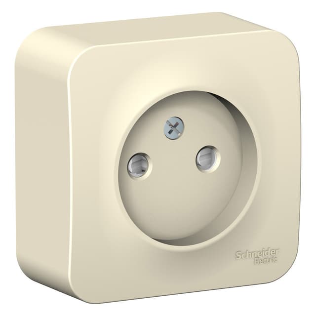 Розетка без заземления с защитными шторками Systeme Electric Blanca BLNRA001112, цвет молочный, защита от детей.